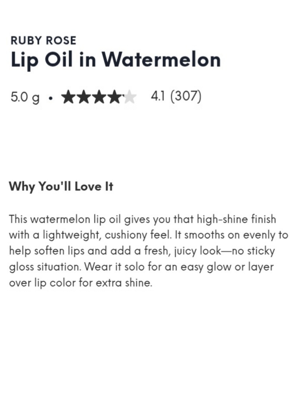 🎉3•$13/4•$16🎉 RUBY ROSE Lip Oil In Watermelon - Picture 3 of 5